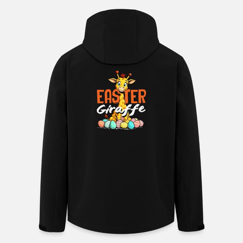Joyeuses girafes de Pâques sucrées - Veste softshell homme en polyester recyclé Stanley/Stella - noir