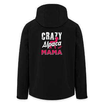 Crazy Alpaca Mama Funny Alpaca Lover Design - Recycelte Männer Softshell-Jacke von Stanley/Stella - Schwarz - Hinten - AI Model Male 185 light (185cm)