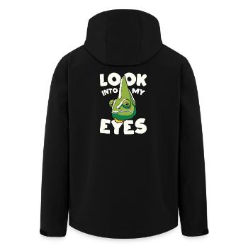 Regarde-moi dans les yeux, design caméléon drôle - Veste softshell homme en polyester recyclé Stanley/Stella - noir - Dos - AI Model Male 185 light (185cm)