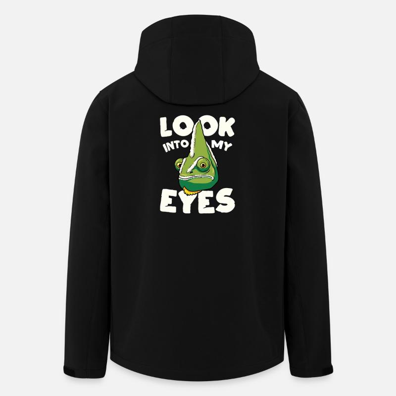 Regarde-moi dans les yeux, design caméléon drôle - Veste softshell homme en polyester recyclé Stanley/Stella - noir