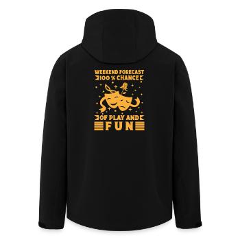 Prévisions du week-end de comédie musicale : Jeu et cadeau amusant - Veste softshell homme en polyester recyclé Stanley/Stella - noir - Dos - AI Model Male 185 light (185cm)