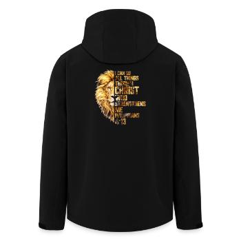 Je peux faire tout ce qui concerne Christ Sauveur Lion Christian - Veste softshell homme en polyester recyclé Stanley/Stella - noir - Dos - AI Model Male 185 light (185cm)