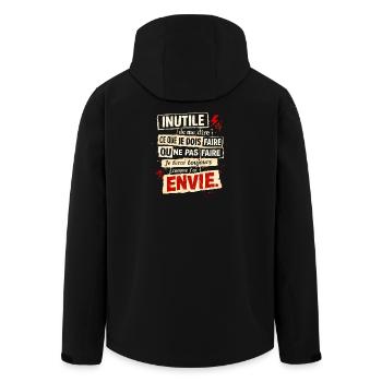 Rebellischer Neid – typografisches Poster - Recycelte Männer Softshell-Jacke von Stanley/Stella - Schwarz - Hinten - AI Model Male 185 light (185cm)