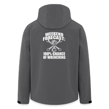 Wochenendvorhersage 100 Prozent Wrenching - Recycelte Männer Softshell-Jacke von Stanley/Stella - Anthrazit - Hinten - AI Model Male 185 light (185cm)