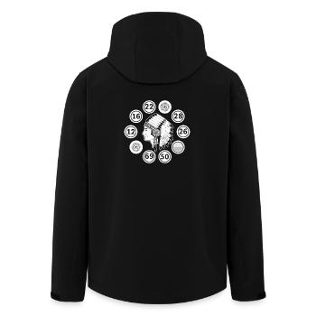 Bingo Player Indians Bingo - Recycelte Männer Softshell-Jacke von Stanley/Stella - Schwarz - Hinten - AI Model Male 185 light (185cm)