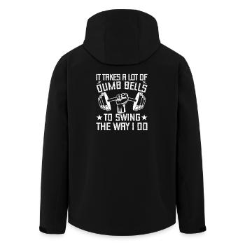 Gym Junkies Takes Lot Of Dumb Bells To Swing - Men’s Recycled Softshell Jacket by Stanley/Stella - black - Back - AI Model Male 185 light (185cm)