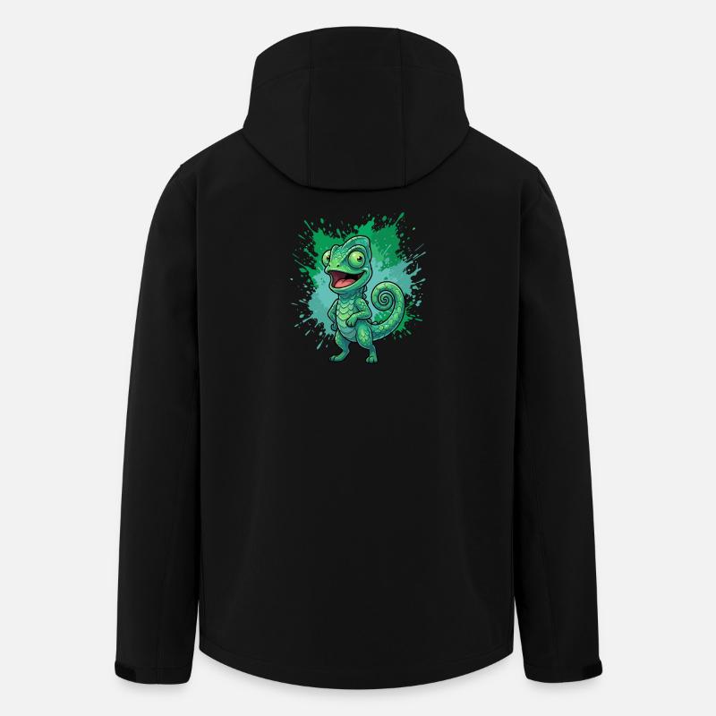 Grünes Chamäleon Spritzer Hintergrund - Recycelte Männer Softshell-Jacke von Stanley/Stella - Schwarz