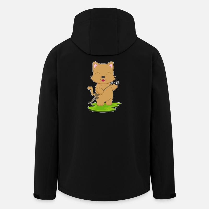 Katze Billiard Queue Sport - Recycelte Männer Softshell-Jacke von Stanley/Stella - Schwarz