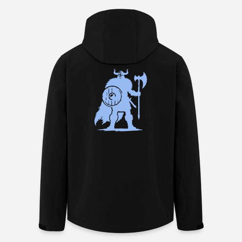 Guerrier viking avec hache et bouclier - Veste softshell homme en polyester recyclé Stanley/Stella - noir