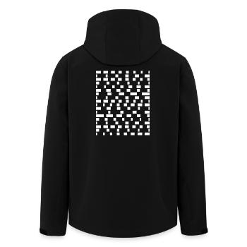 Pixel Grid Monochrome - Men’s Recycled Softshell Jacket by Stanley/Stella - black - Back - AI Model Male 185 light (185cm)
