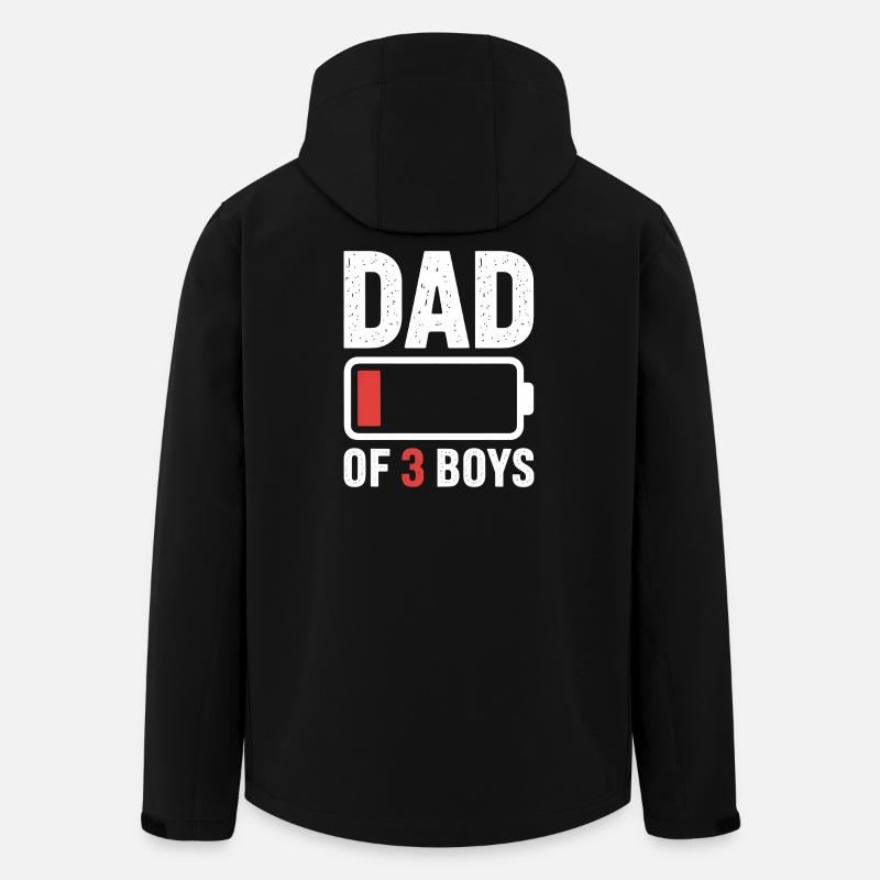 Dad of 3 Boys Pride - Men’s Recycled Softshell Jacket by Stanley/Stella - black