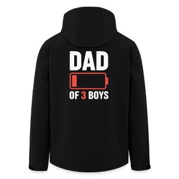 Vater Von Drei Jungs Akku Motiv - Recycelte Männer Softshell-Jacke von Stanley/Stella - Schwarz - Hinten - AI Model Male 185 light (185cm)