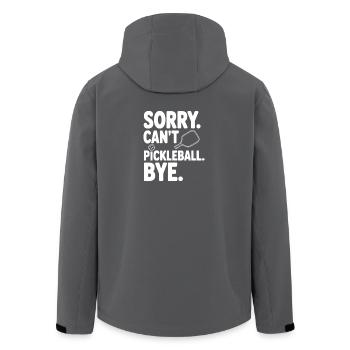 Sorry. Can't. Pickleball. Bye. - Men’s Recycled Softshell Jacket by Stanley/Stella - black - Back - AI Model Male 185 light (185cm)
