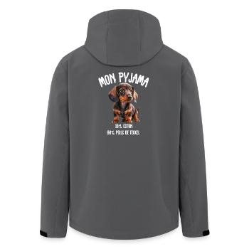Lustige Dackel-Hunde-Pyjamas - Recycelte Männer Softshell-Jacke von Stanley/Stella - Anthrazit - Hinten - AI Model Male 185 light (185cm)