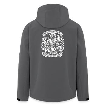 Screams & Popcorn Grusel-Design - Recycelte Männer Softshell-Jacke von Stanley/Stella - Schwarz - Hinten - AI Model Male 185 light (185cm)