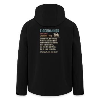 Locomotive ferroviaire Railwayman Definition - Veste softshell homme en polyester recyclé Stanley/Stella - noir - Dos - AI Model Male 185 light (185cm)
