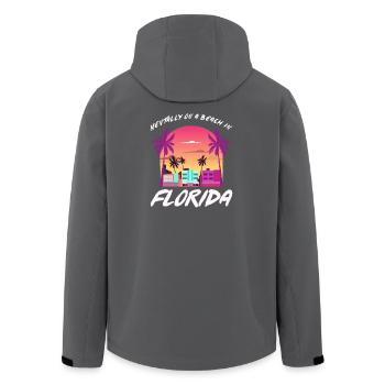 Florida Retro Sunset Beach Vibe - Men’s Recycled Softshell Jacket by Stanley/Stella - black - Back - AI Model Male 185 light (185cm)