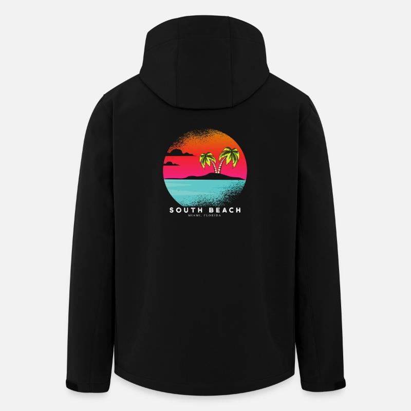 Südstrand Sonnenuntergang Miami - Recycelte Männer Softshell-Jacke von Stanley/Stella - Schwarz