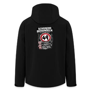 Traitez doucement Panneau de circulation 49 anniversaire - Veste softshell homme en polyester recyclé Stanley/Stella - noir - Dos - AI Model Male 185 light (185cm)