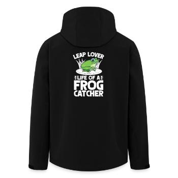 Frog Catcher Leap Lover Frog - Men’s Recycled Softshell Jacket by Stanley/Stella - black - Back - AI Model Male 185 light (185cm)