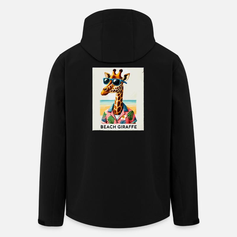 Beach Giraffe with Sunglasses - Men’s Recycled Softshell Jacket by Stanley/Stella - black