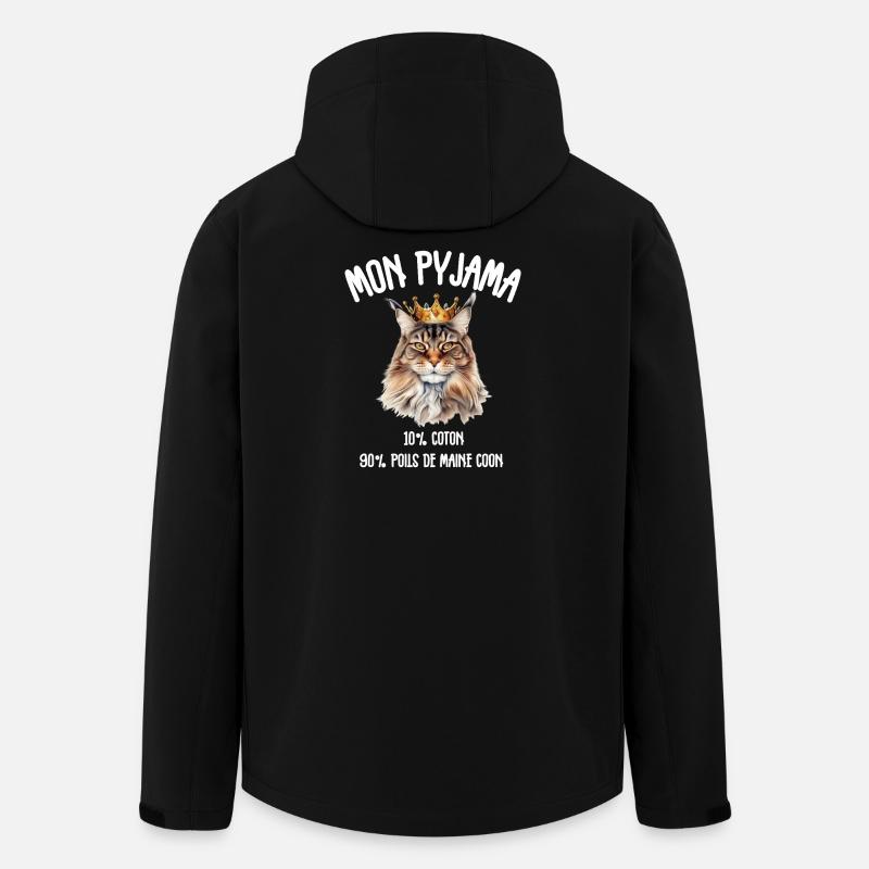 Pyjama Chat Maine Coon Humour - Veste softshell homme en polyester recyclé Stanley/Stella - noir