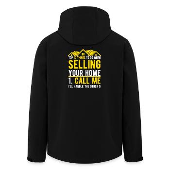 Sell House: Call Me Fun Real Estate Agent - Men’s Recycled Softshell Jacket by Stanley/Stella - black - Back - AI Model Male 185 light (185cm)