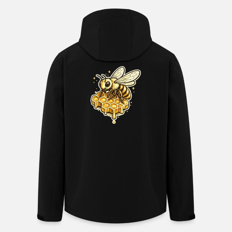 Honeycomb Bee Motif - Men’s Recycled Softshell Jacket by Stanley/Stella - black