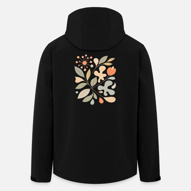 Abstract Floral Pattern Illustration - Men’s Recycled Softshell Jacket by Stanley/Stella - black