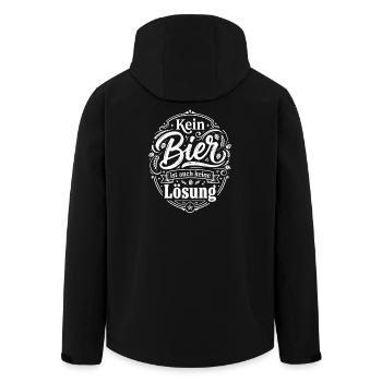 No beer is also no solution humor saying - Men’s Recycled Softshell Jacket by Stanley/Stella - black - Back - AI Model Male 185 light (185cm)