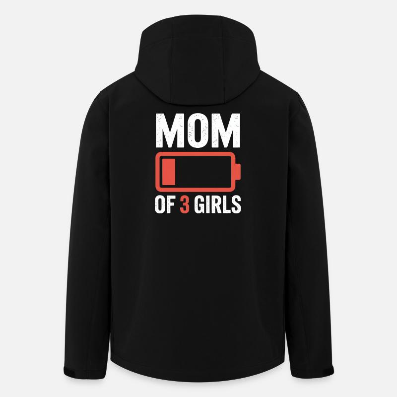 Maman de 3 filles - Veste softshell homme en polyester recyclé Stanley/Stella - noir