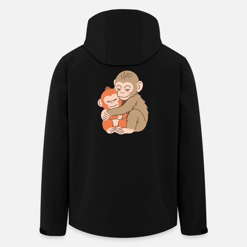 Umarmendes Affen-Duo - Recycelte Männer Softshell-Jacke von Stanley/Stella - Schwarz