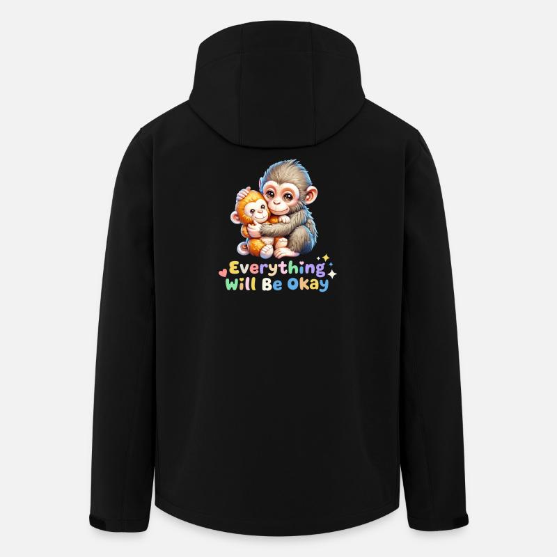 Alles wird gut, Affen-Duo - Recycelte Männer Softshell-Jacke von Stanley/Stella - Schwarz