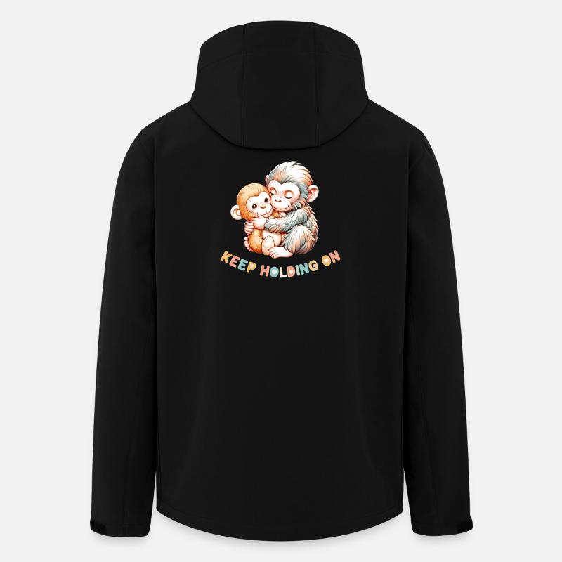 Affen-Umarmung: Halte weiter fest - Recycelte Männer Softshell-Jacke von Stanley/Stella - Schwarz