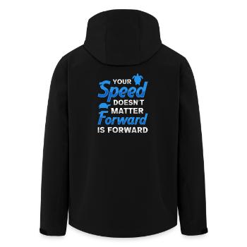 Forward is Forward Motivational Turtle Quote Art - Recycelte Männer Softshell-Jacke von Stanley/Stella - Schwarz - Hinten - AI Model Male 185 light (185cm)