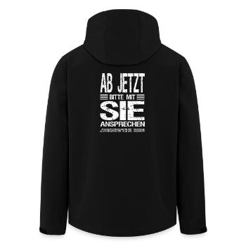 Jugendweihe - Jugendweihe 2026 - Recycelte Männer Softshell-Jacke von Stanley/Stella - Schwarz - Hinten - AI Model Male 185 light (185cm)