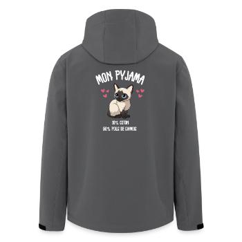 Pyjama Chat Siamois Drôle - Veste softshell homme en polyester recyclé Stanley/Stella - charbon - Dos - AI Model Male 185 light (185cm)