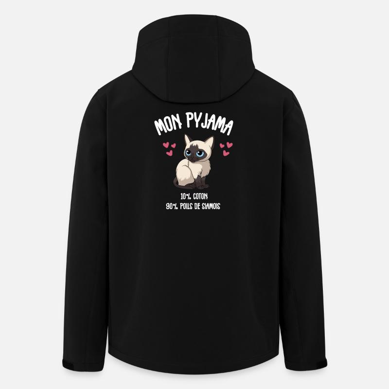 Pyjama Chat Siamois Drôle - Veste softshell homme en polyester recyclé Stanley/Stella - noir