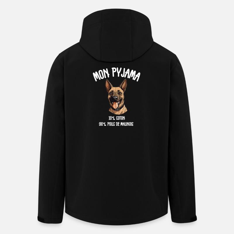 Funny Malinois Dog Pajamas - Men’s Recycled Softshell Jacket by Stanley/Stella - black