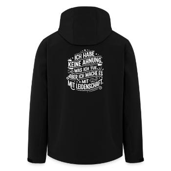 I Have No Idea Humor Saying - Men’s Recycled Softshell Jacket by Stanley/Stella - black - Back - AI Model Male 185 light (185cm)