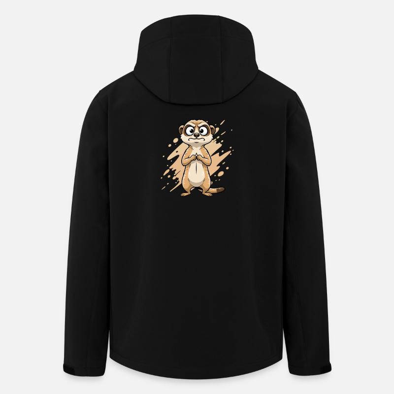 Zweifelndes Erdmännchen Cartoon - Recycelte Männer Softshell-Jacke von Stanley/Stella - Schwarz