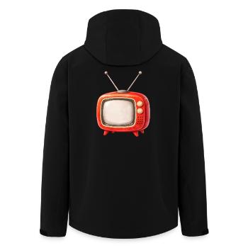 Retro Fernseher Illustration  - Recycelte Männer Softshell-Jacke von Stanley/Stella - Schwarz - Hinten - AI Model Male 185 light (185cm)