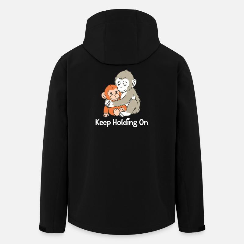 Keep Holding On Monkey Hug - Men’s Recycled Softshell Jacket by Stanley/Stella - black