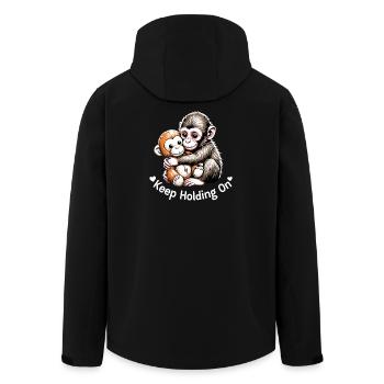 Siehe Affen-Umarmung Illustration - Recycelte Männer Softshell-Jacke von Stanley/Stella - Schwarz - Hinten - AI Model Male 185 light (185cm)