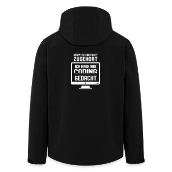 Coder la pensée au lieu d’écouter - Veste softshell homme en polyester recyclé Stanley/Stella - noir - Dos - AI Model Male 185 light (185cm)