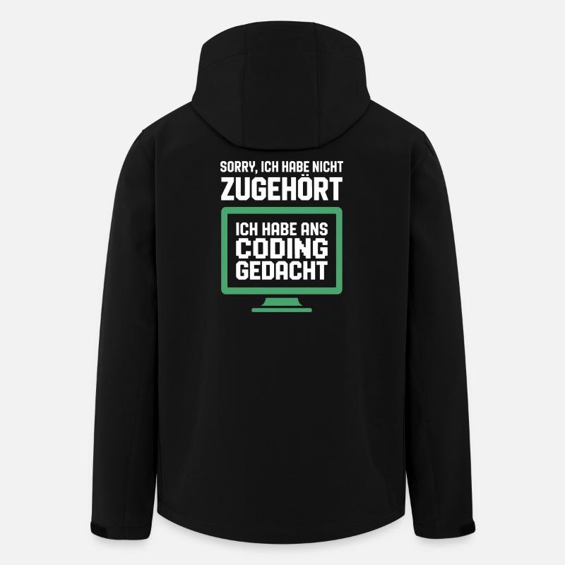 Coding Gedanke am Bildschirm - Recycelte Männer Softshell-Jacke von Stanley/Stella - Schwarz