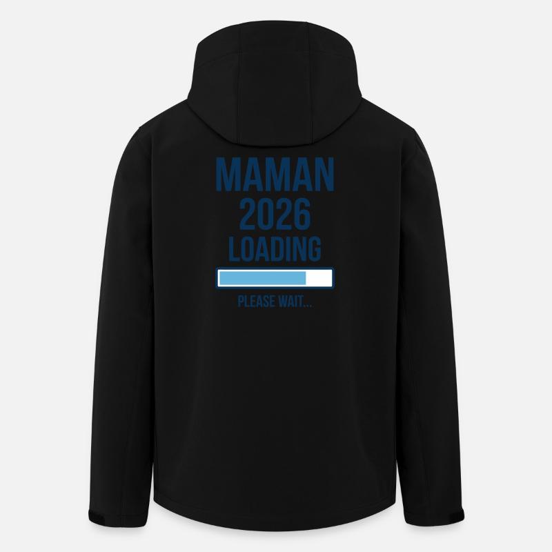 Maman 2026 Loading Annonce Grossesse - Veste softshell homme en polyester recyclé Stanley/Stella - noir