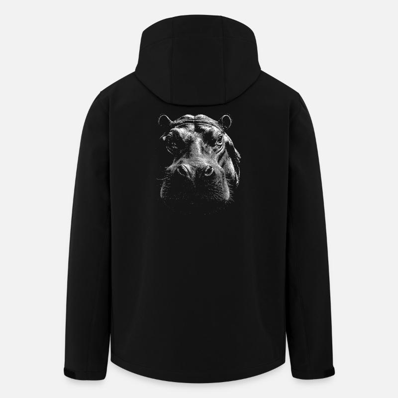 Flusspferd - Recycelte Männer Softshell-Jacke von Stanley/Stella - Schwarz