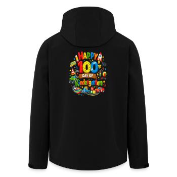 Joyeux 100e jour de maternelle – 100e maternelle - Veste softshell homme en polyester recyclé Stanley/Stella - noir - Dos - AI Model Male 185 light (185cm)
