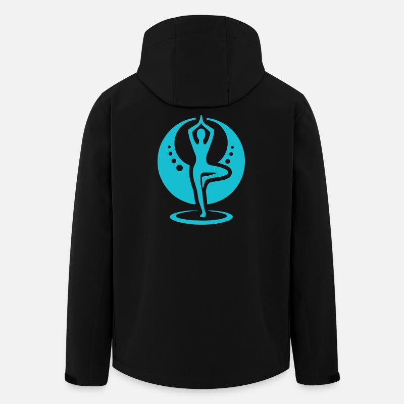 Yogische Silhouette im Kreis - Recycelte Männer Softshell-Jacke von Stanley/Stella - Schwarz
